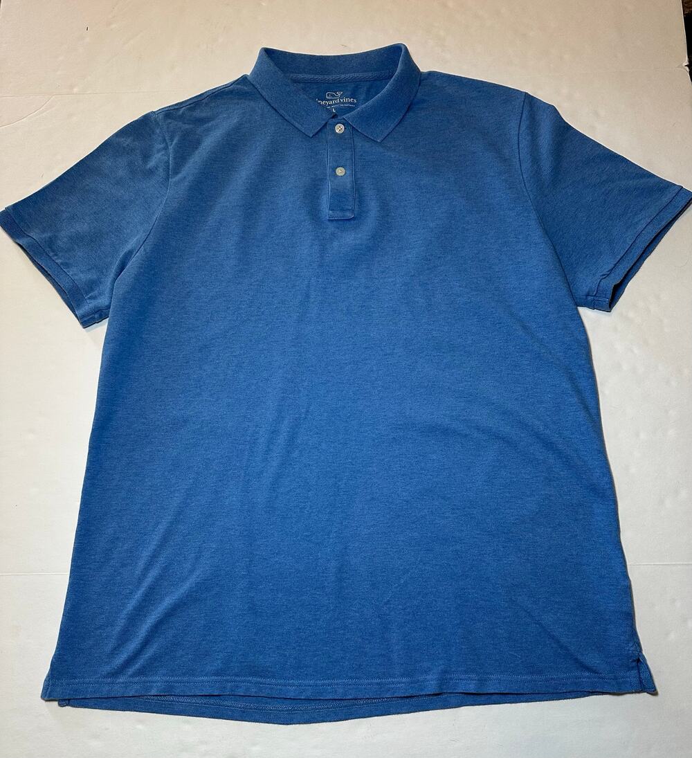 Vineyard Vines Mens Size Large Polo Shirt Blue Short Sleeve Stretch